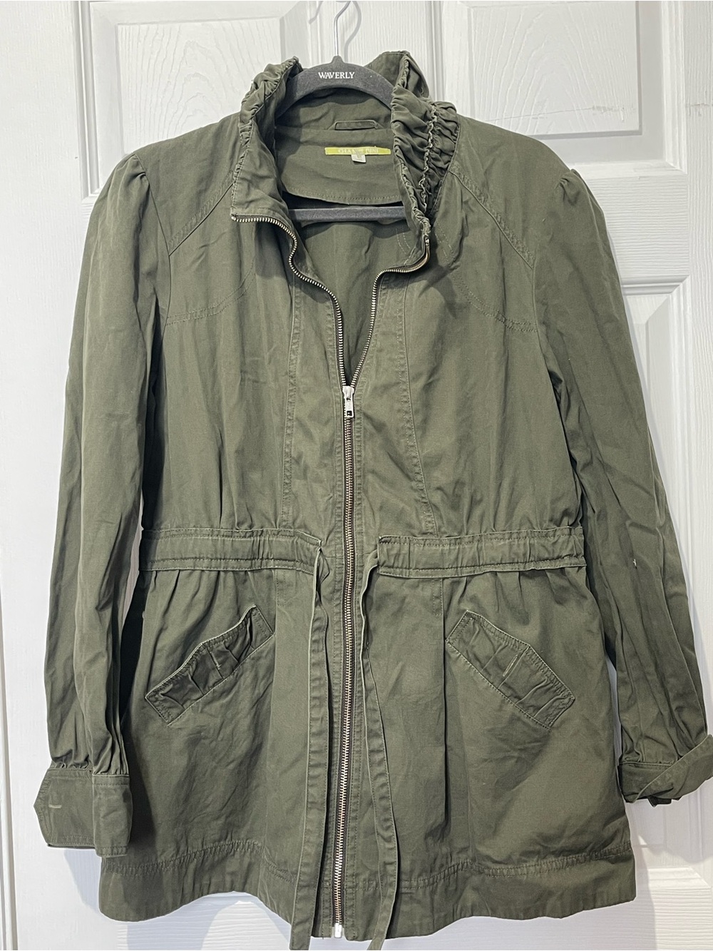 Gianni Bini Olive Green Drawstring Waist Utility Jacket